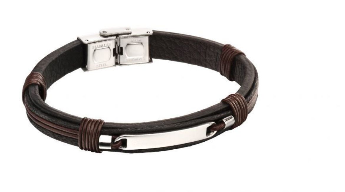 Picture of ID Woven In Leather Bracelet