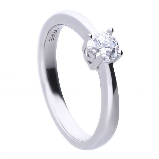 Picture of 0.50ct Four Claw Cubic Zirconia Solitaire Ring