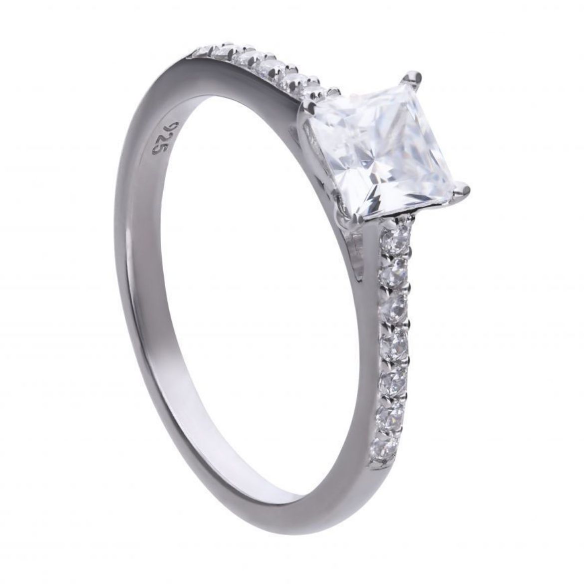 Picture of Princess Cut Ring with Pave Shoulders