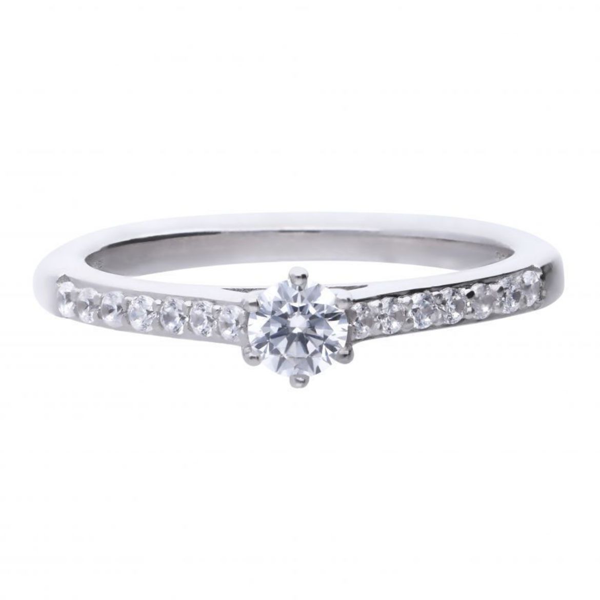 Picture of Solitaire Ring with Pave Shoulders
