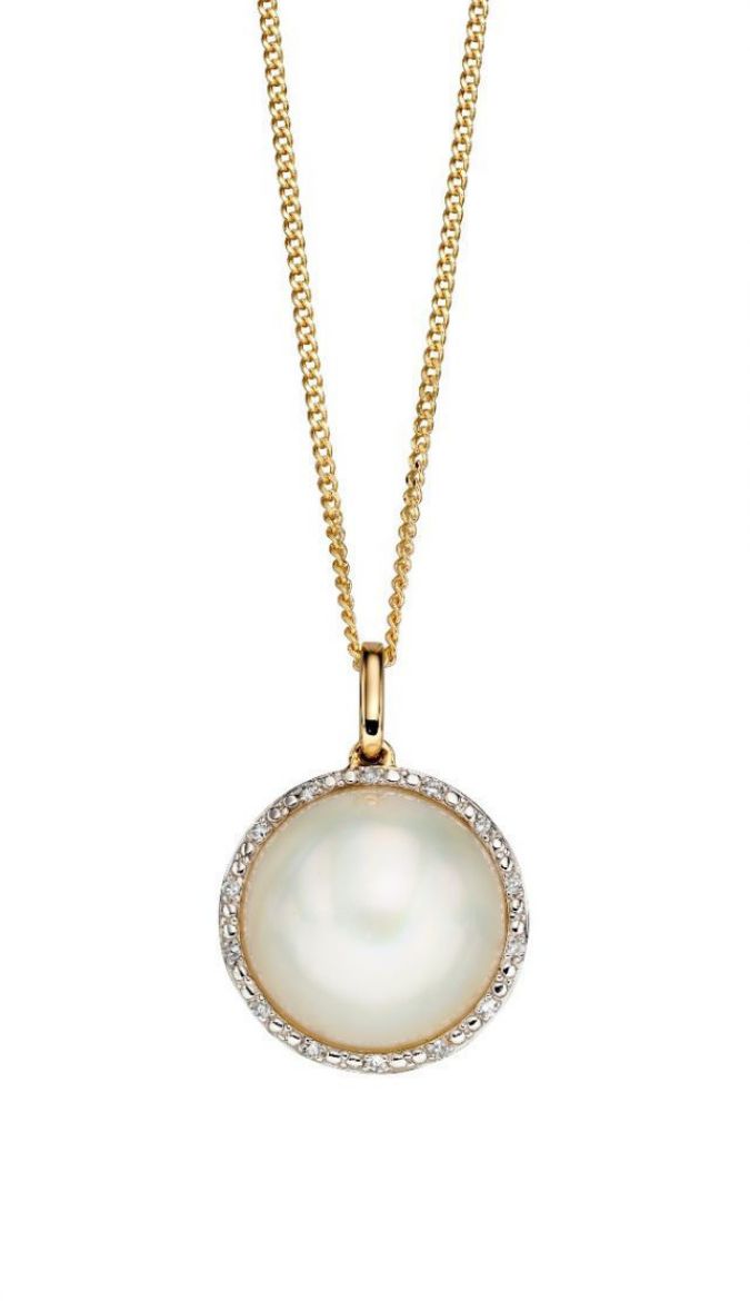 Picture of Mabe Pearl and Diamond Necklace