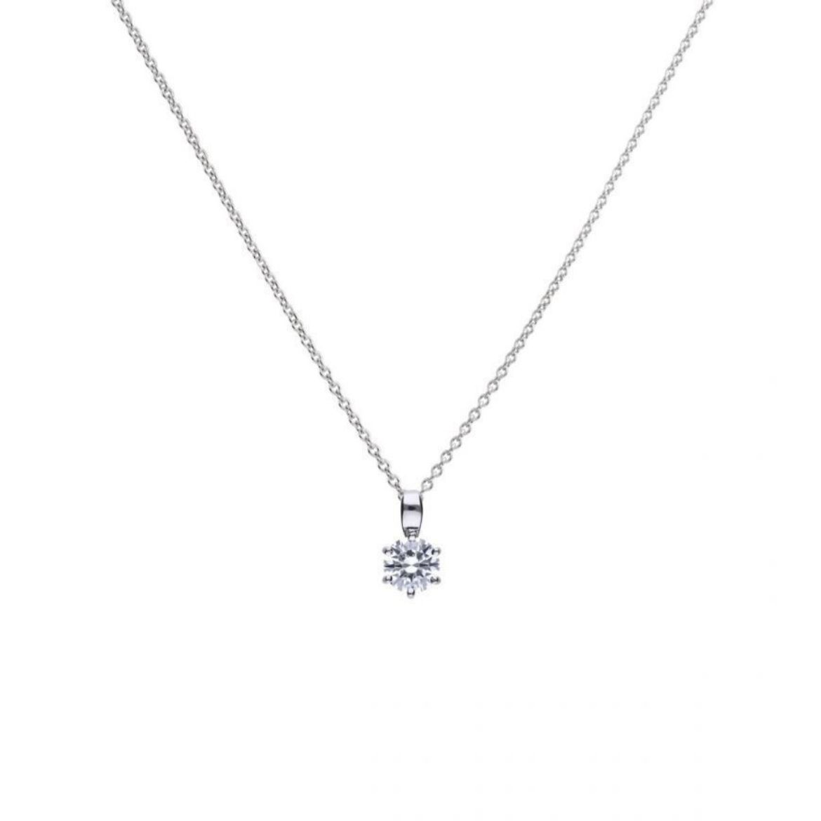 Picture of 1ct Solitaire Six Claw Set Necklace