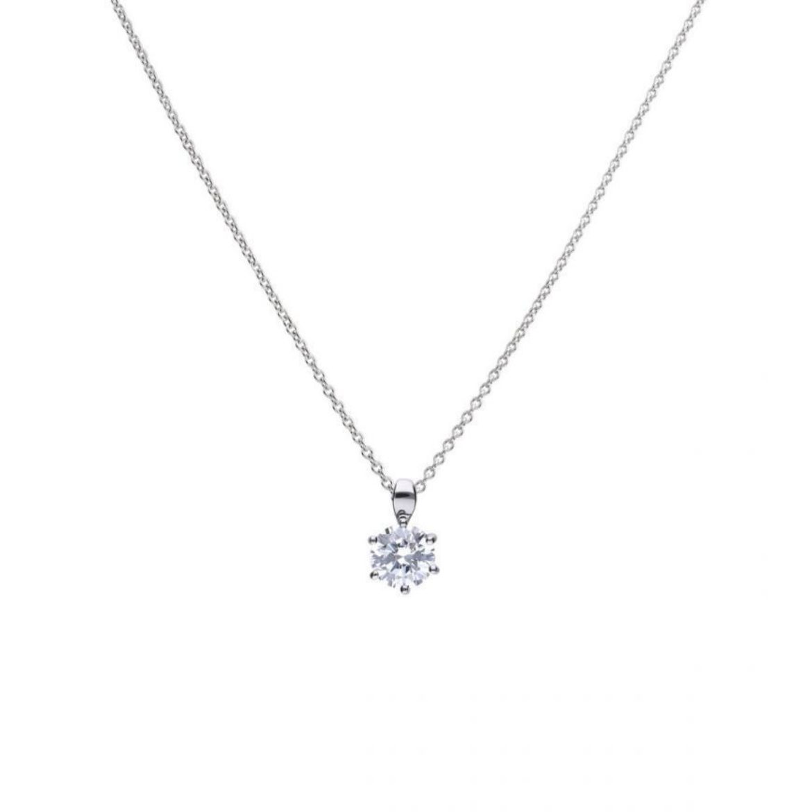 Picture of 2ct Solitaire Six Claw Set Necklace
