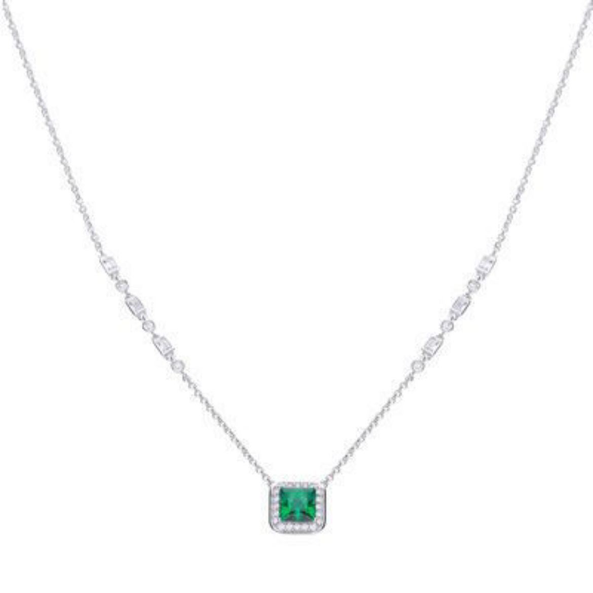 Picture of Art Deco Style Emerald Pave Necklace