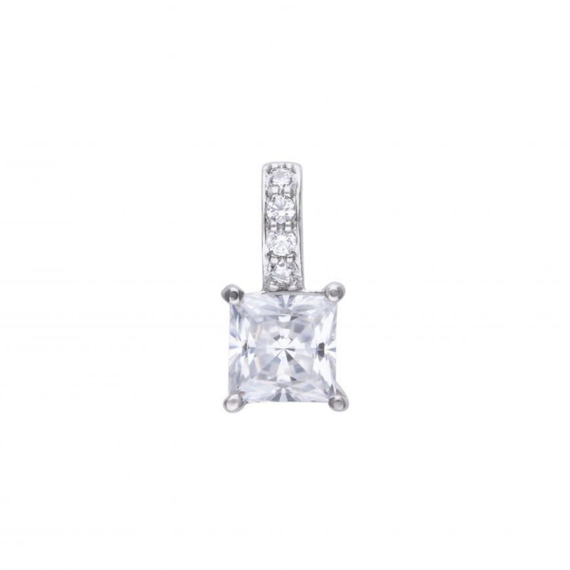 Picture of Princess Cut Pendant With Pave Bale