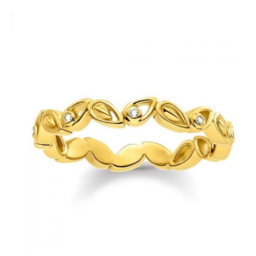 Picture of Gold Diamond Leaf Ring