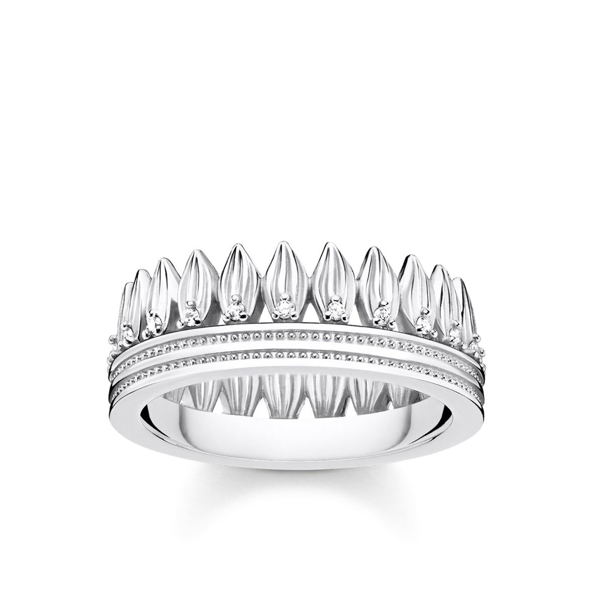 Picture of Leaves Crown Ring in Silver
