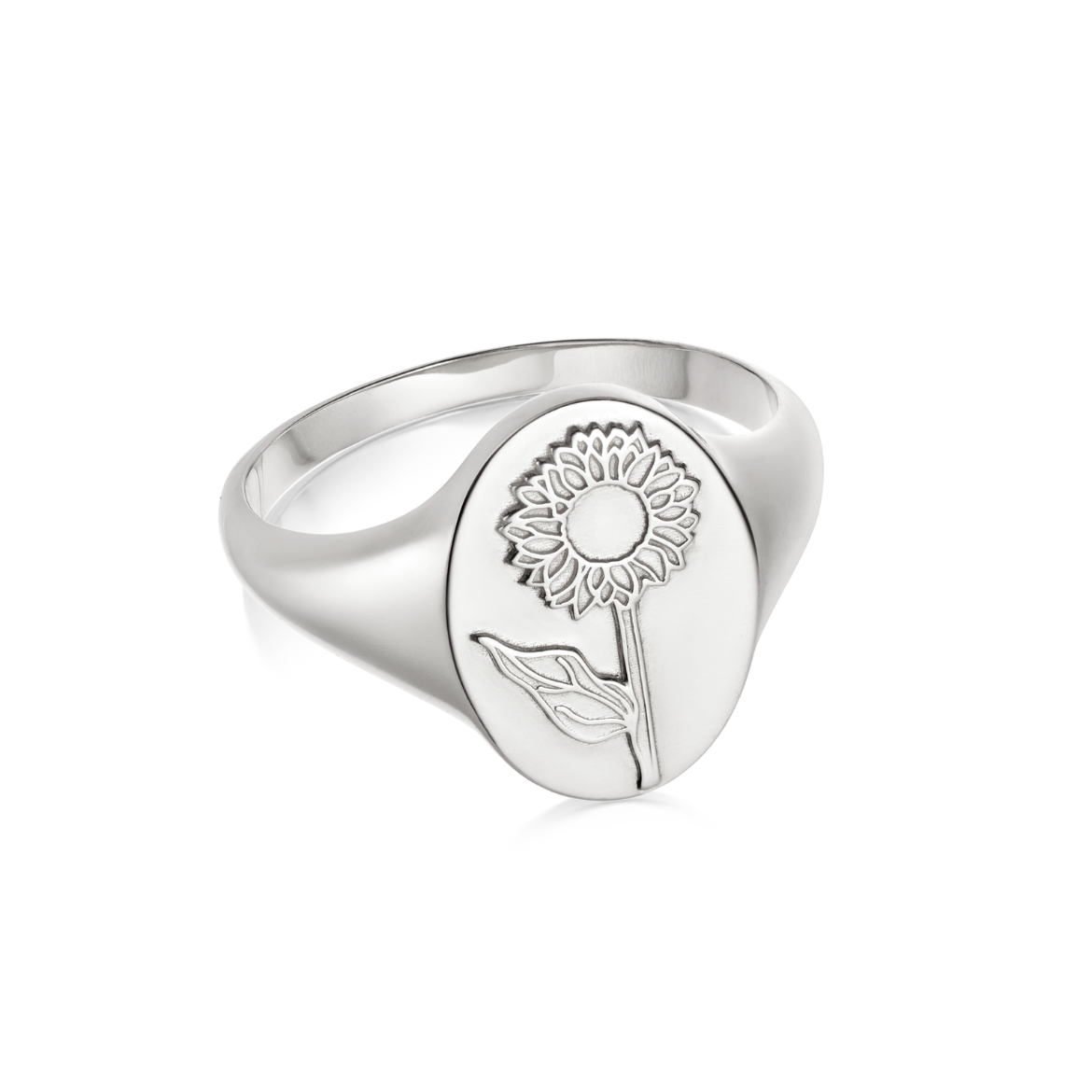 Picture of Floriography Sunflower Signet Ring Sterling Silver