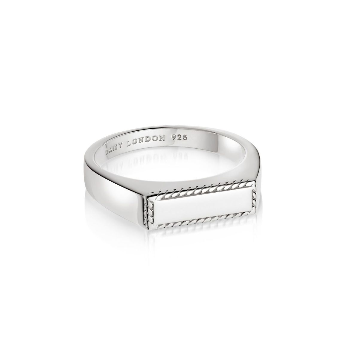 Picture of Stacked Rope Signet Ring Sterling Silver