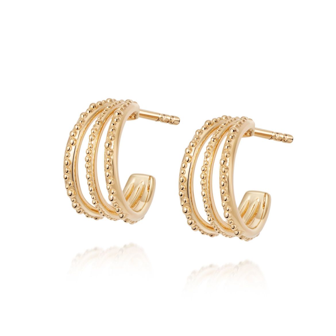 Picture of Huggie Hoop Earrings 18ct Gold Plate - Amanda