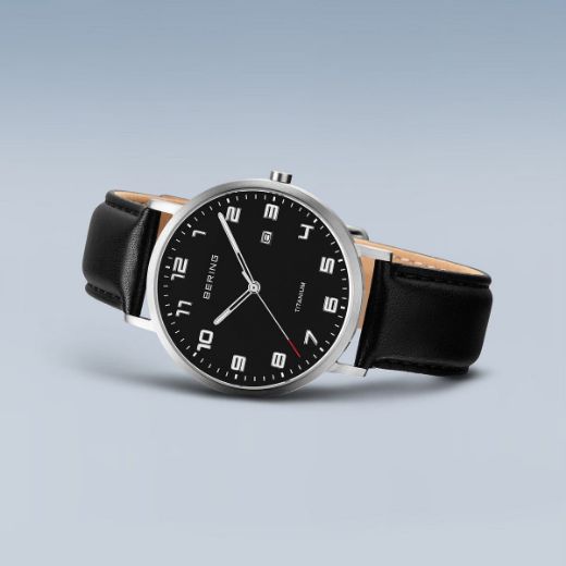 Picture of Numbered Black Dial with Black Leather Strap