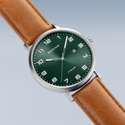 Picture of Numbered Green Dial with Tan Leather Strap