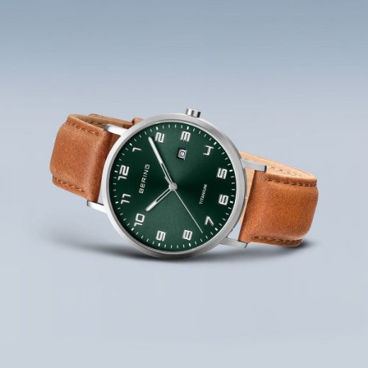 Picture of Numbered Green Dial with Tan Leather Strap