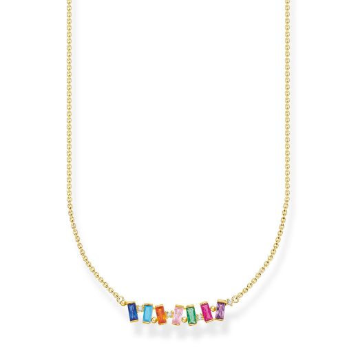 Picture of Rainbow Coloured Gold Necklace