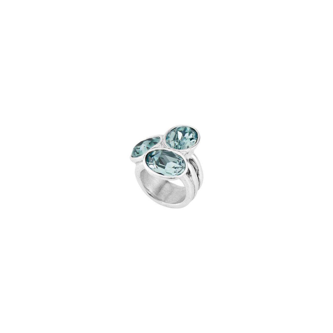 Picture of Treasure Ring In Silver With Blue Swarovskis