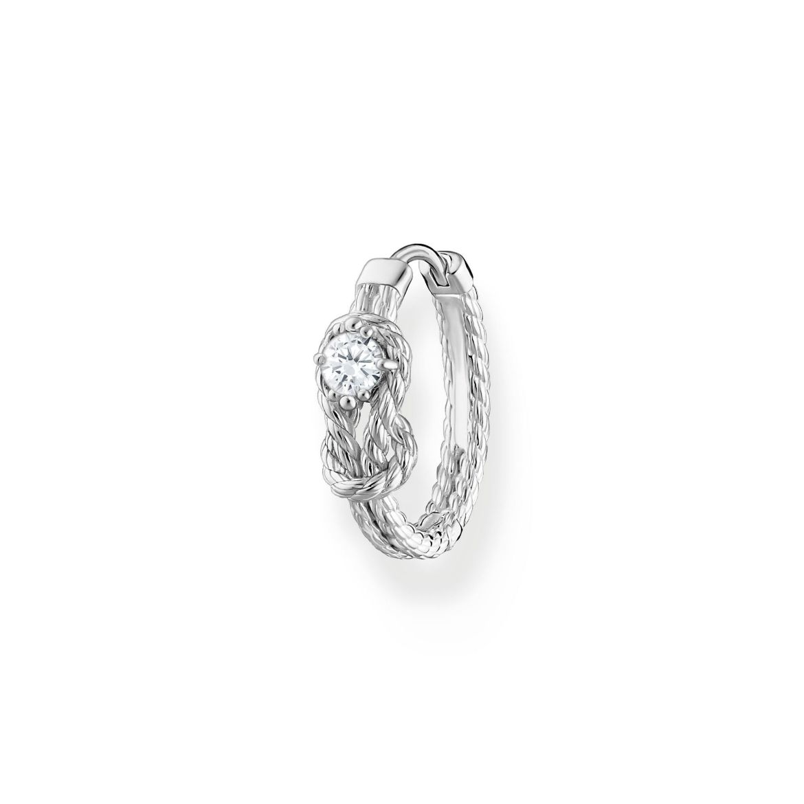 Picture of Single Hoop Earring With Knot And Cubic Zirconia