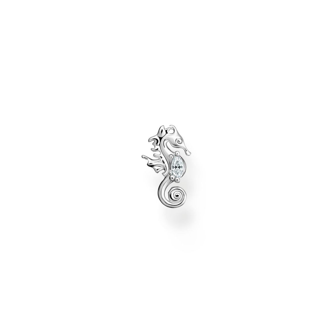 Picture of Single Sea Horse Ear Stud In Silver