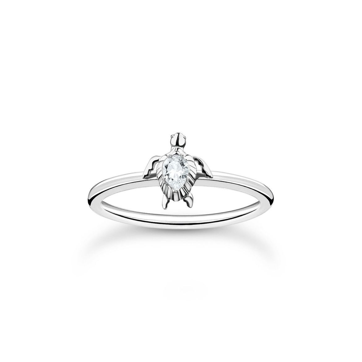 Picture of Turtle Ring With Cubic Zirconia In Silver