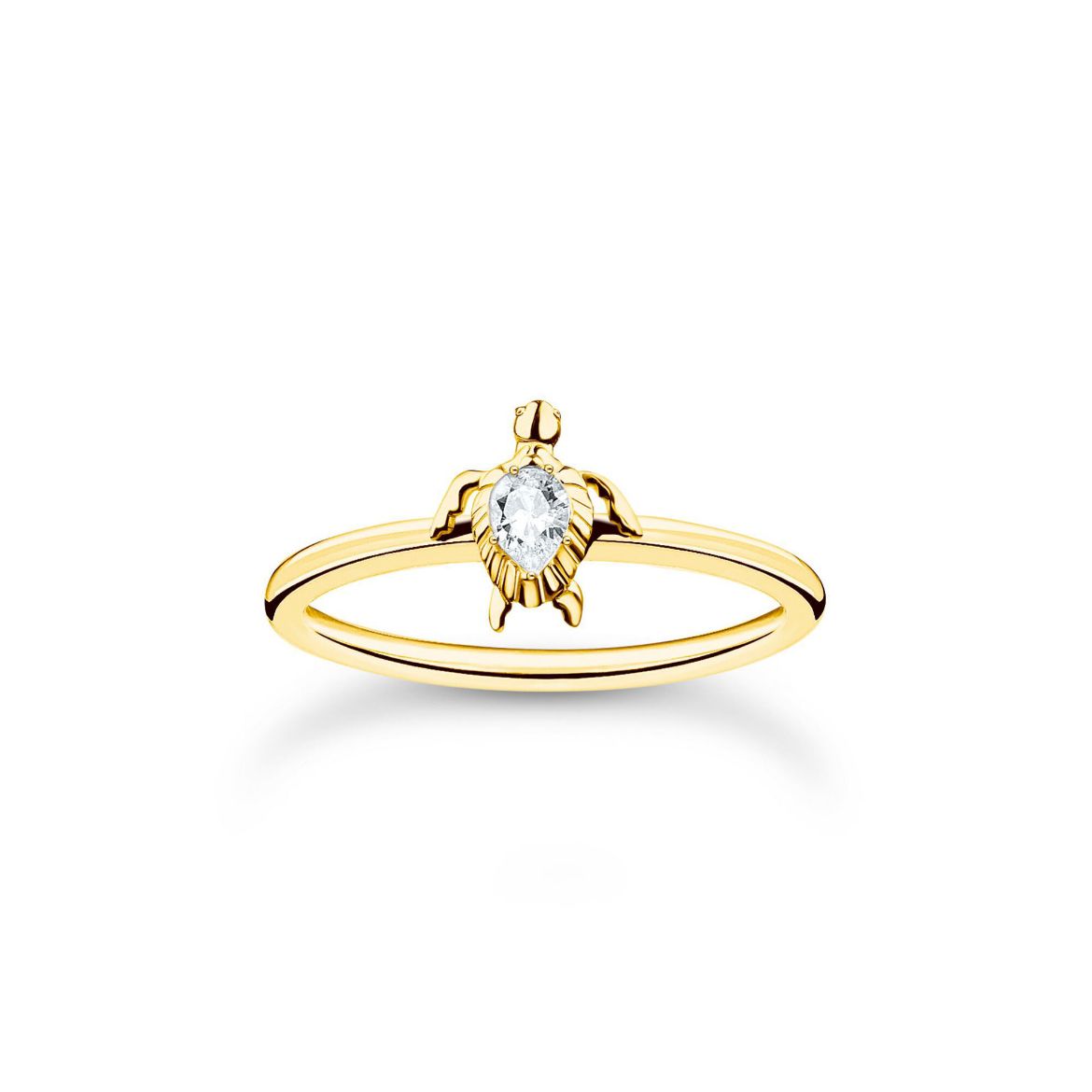 Picture of Turtle Ring With Cubic Zirconia In Gold