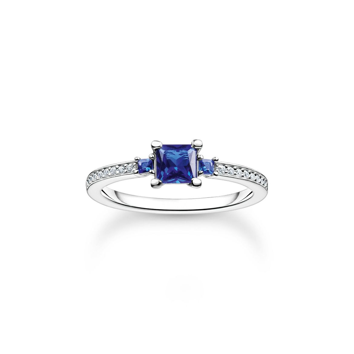 Picture of Sapphire Blue Stone Ring With Cubic Zirconia