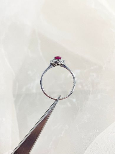Picture of 9ct White Gold Ruby and Diamond Ring