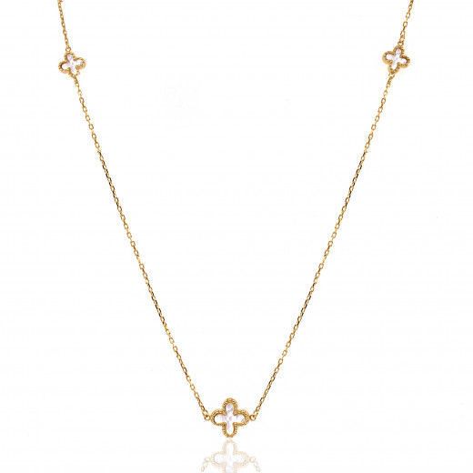 Picture of 9ct Yellow Gold Mother of Pearl Cross Necklace