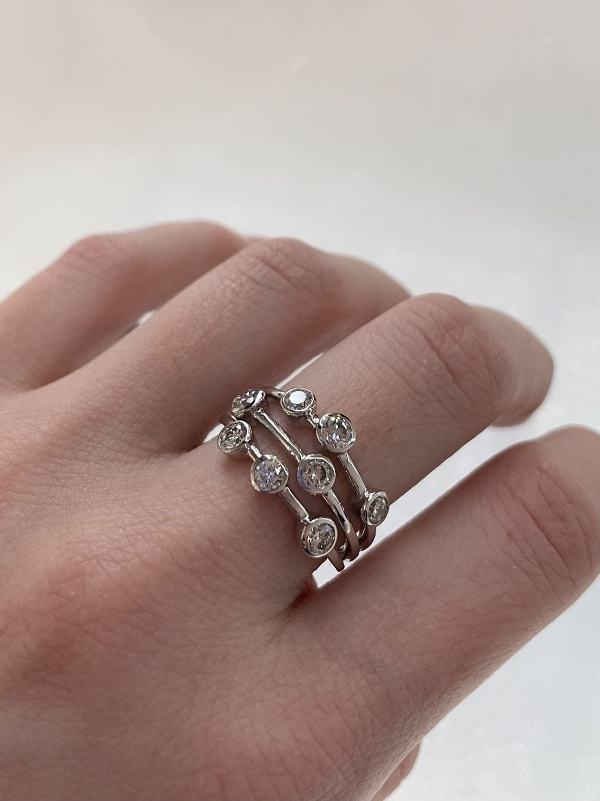 Picture of 18ct White Gold Diamond Bubble Ring