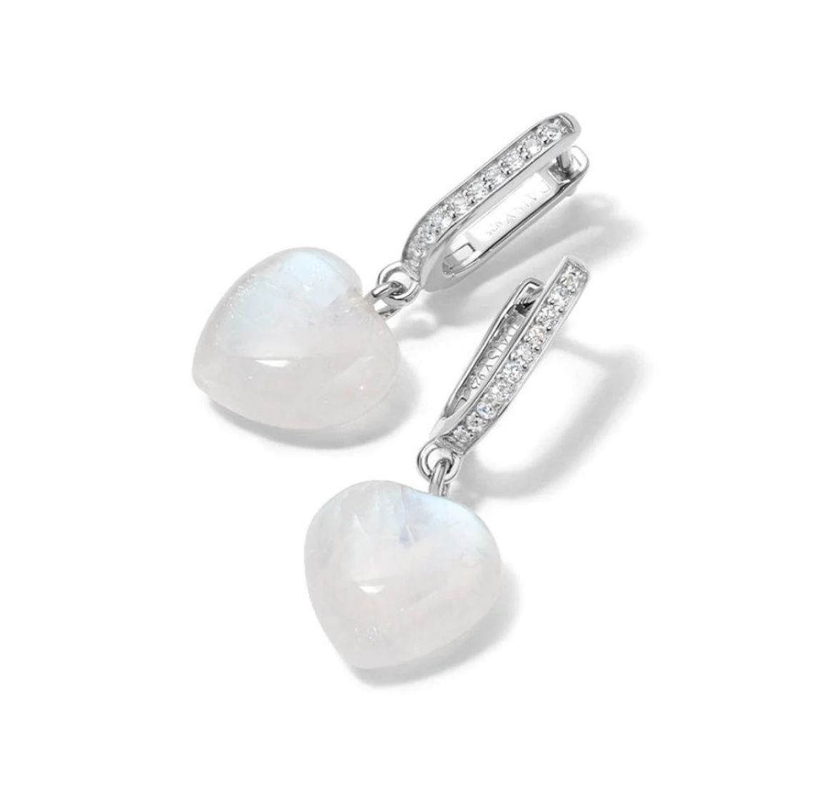 Picture of Beloved Moonstone Heart Drop Earrings