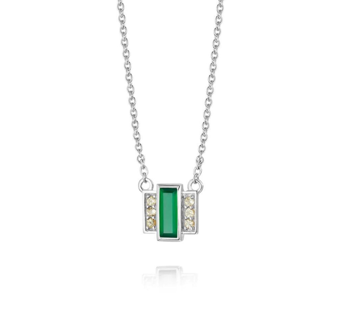 Picture of Beloved Green Onyx Baguette Necklace