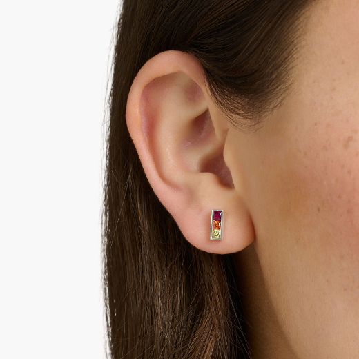 Picture of Rainbow Heritage Colourful Stone Ear Studs