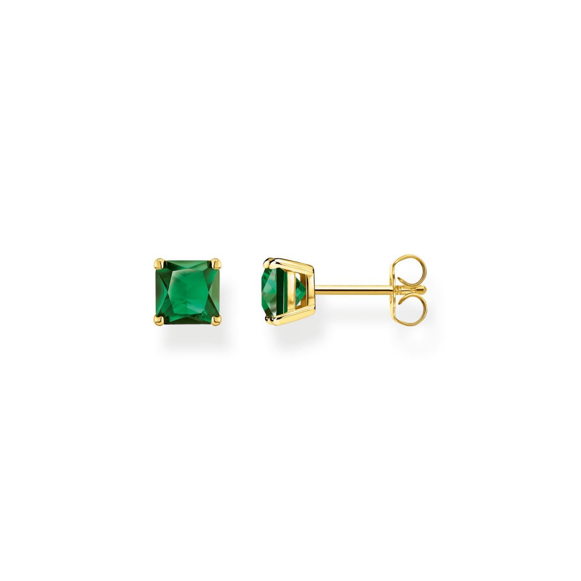 Picture of Emerald Coloured Gold Ear Studs