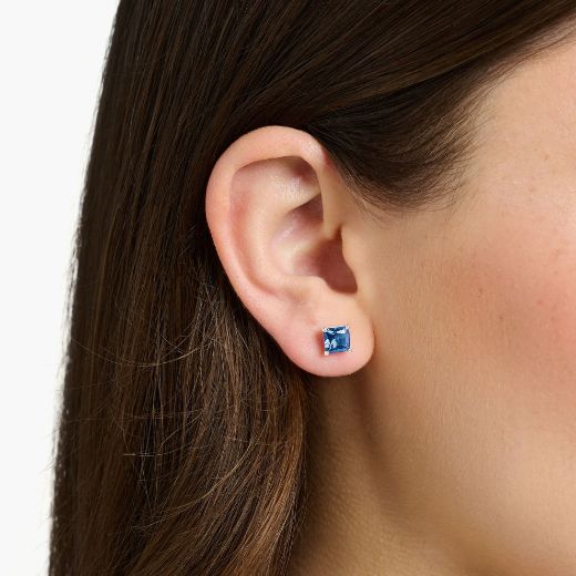 Picture of Sapphire Blue Coloured Silver Ear Studs