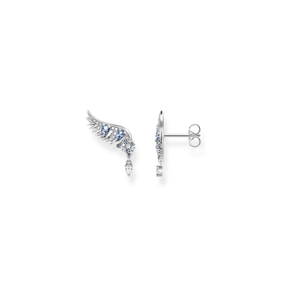 Picture of Phoenix Wings Ear Studs with Blue Stones