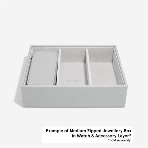 Picture of Pebble Grey Medium Zipped Jewellery Box