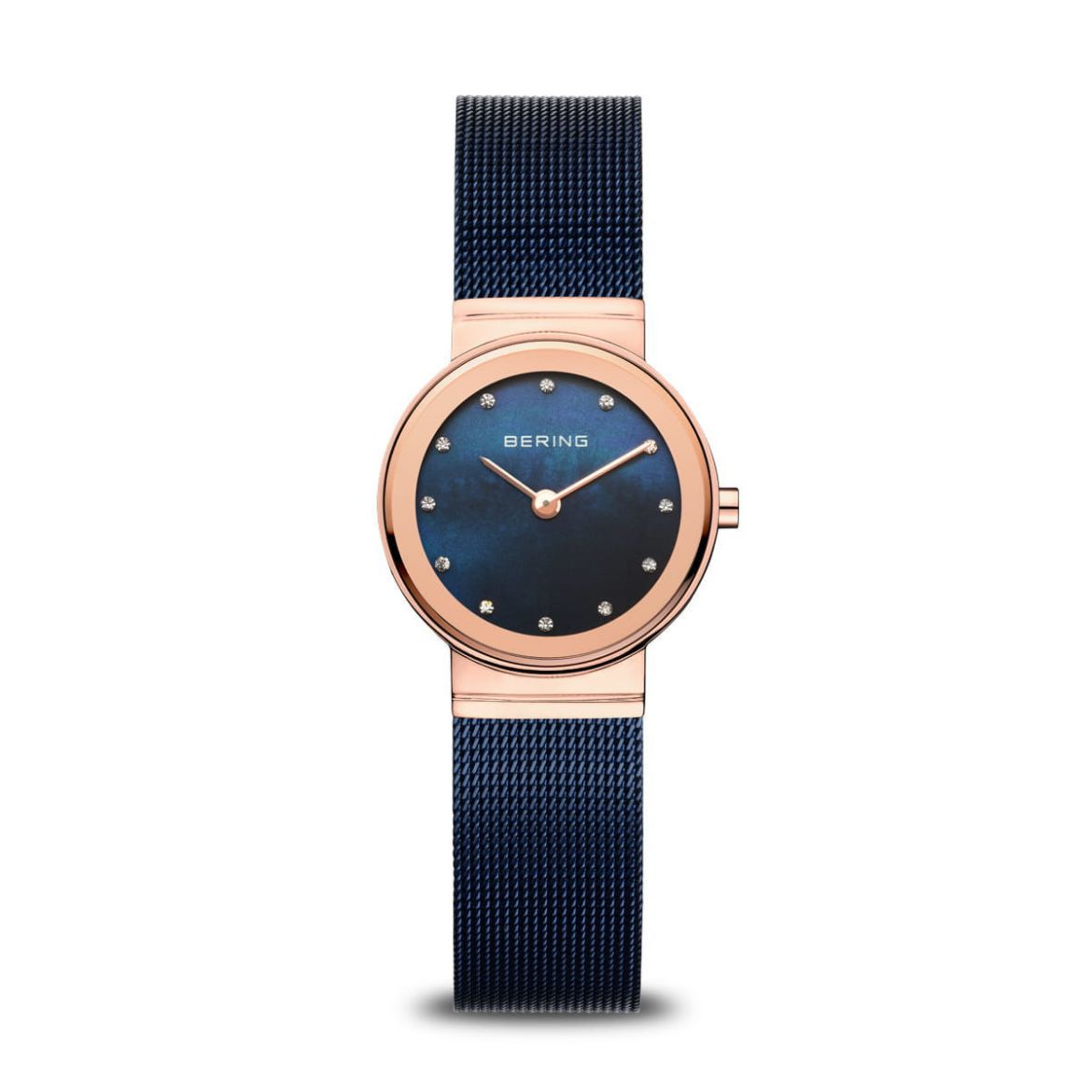 Picture of Navy Mesh Strap and Rose Gold Watch