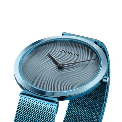 Picture of Ice Blue Ladies Watch with Striped Dial and Mesh Strap