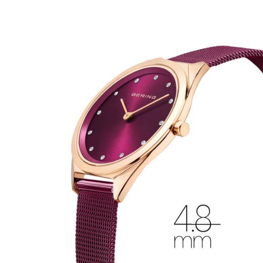 Picture of Purple Ultra Slim Ladies Watch with Mesh Strap