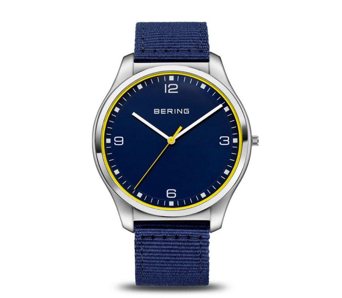 Picture of Gents Blue and Yellow Watch with a Blue Fabric Strap