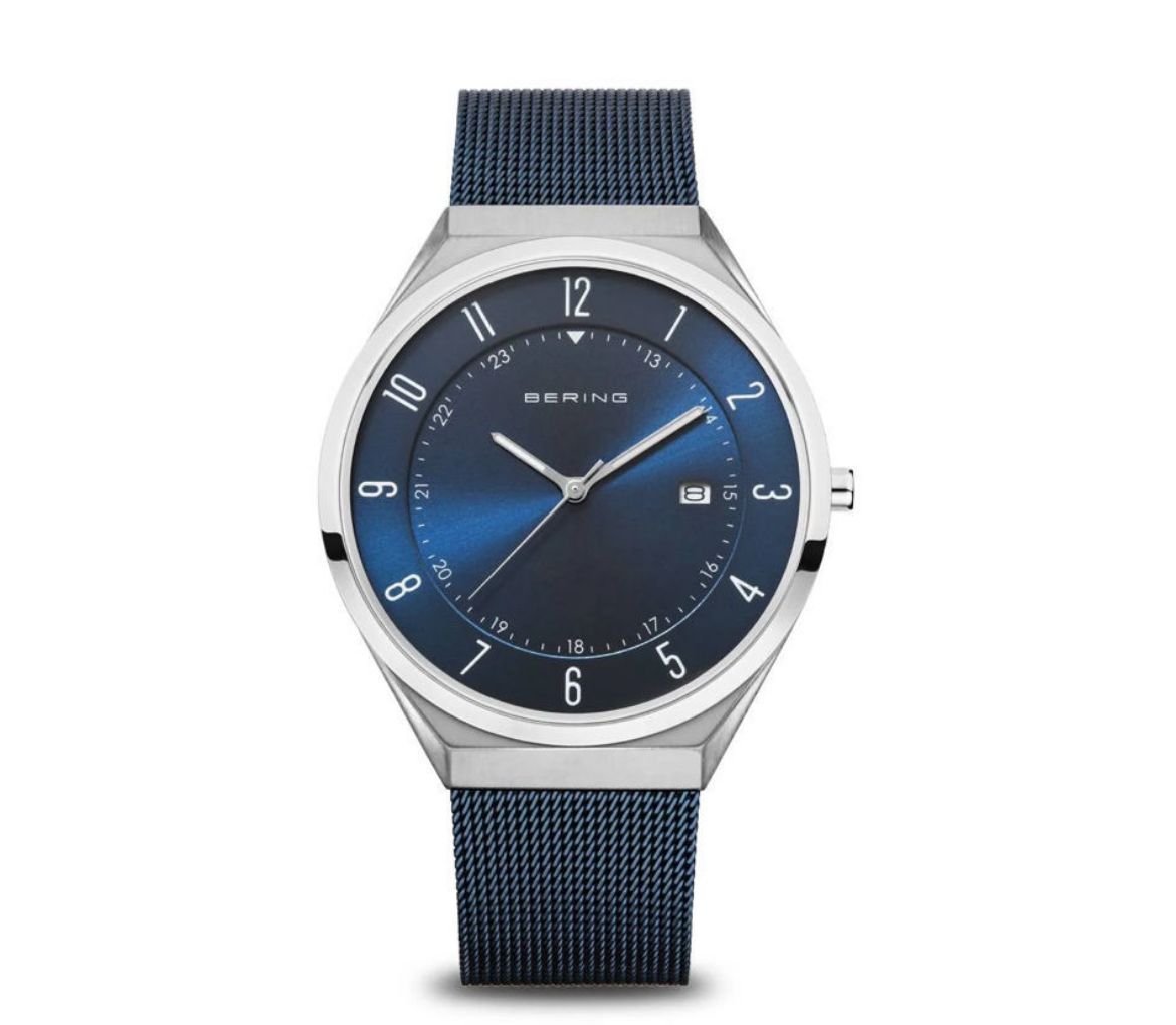 Picture of Men’s Ultra Slim Navy and Silver watch with Mesh Strap