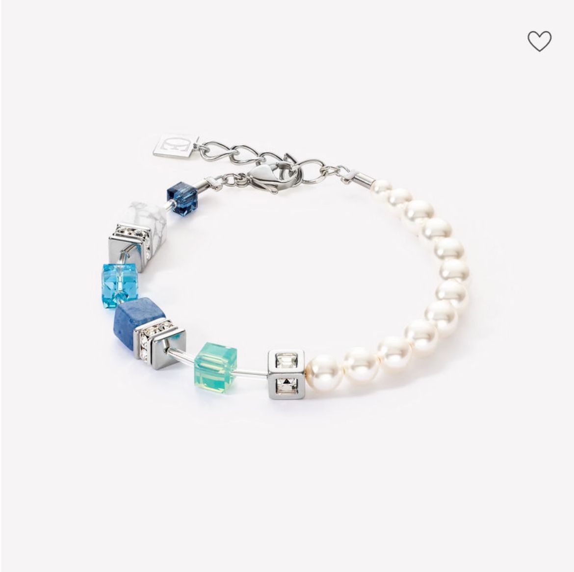 Picture of GeoCUBE® Precious Fusion Pearls Aqua-Blue Bracelet