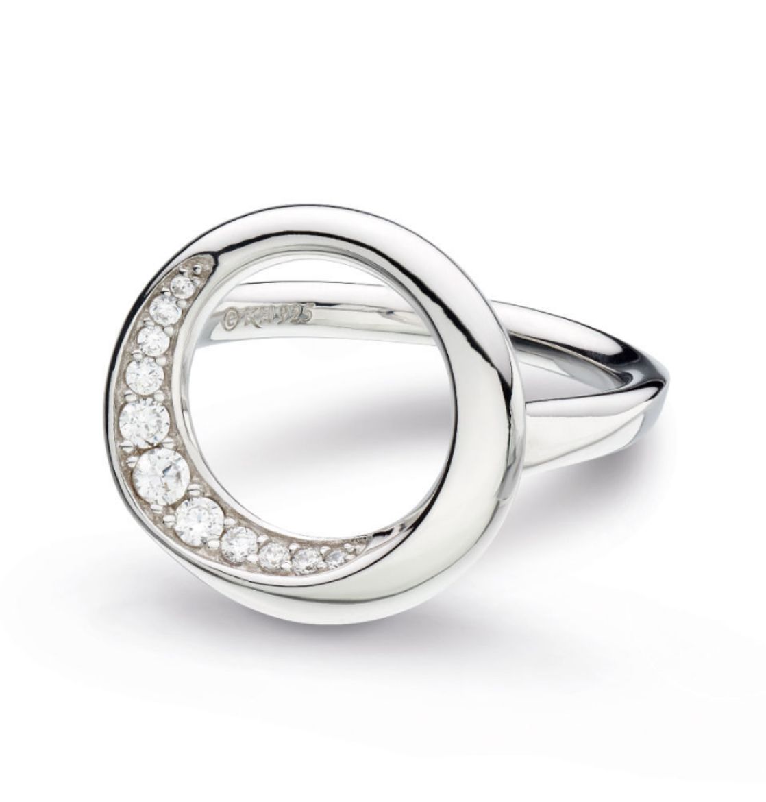 Picture of Bevel Cirque Pavé Silver Ring