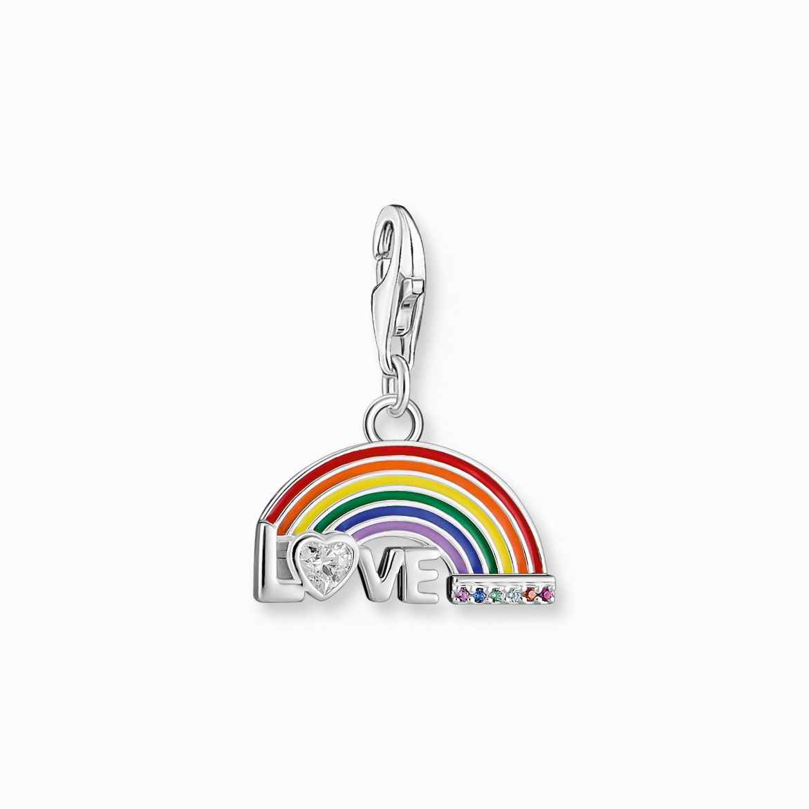 Picture of Colourful Rainbow Charm in Silver