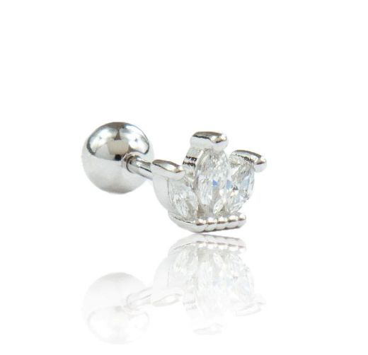 Picture of Crown Barbell Stud in Silver