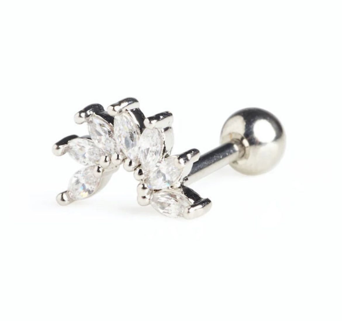 Picture of Curved Marquise Barbell Stud Silver