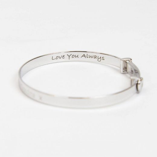 Picture of Heart Motif Engravable Expanding Bangle with Diamond