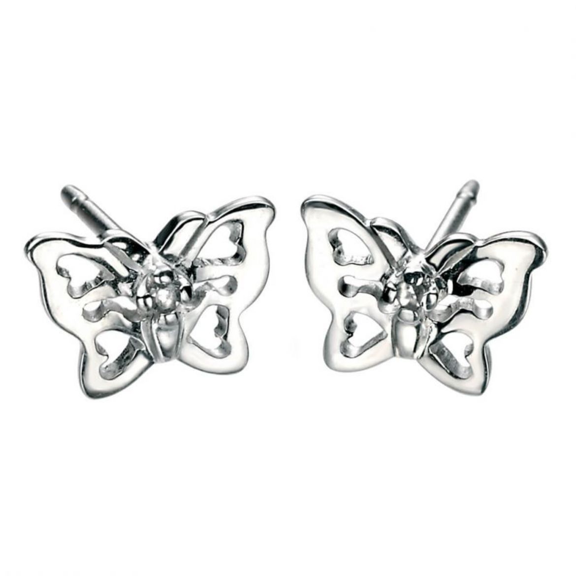 Picture of Filigree Butterfly Stud Earrings with Diamond
