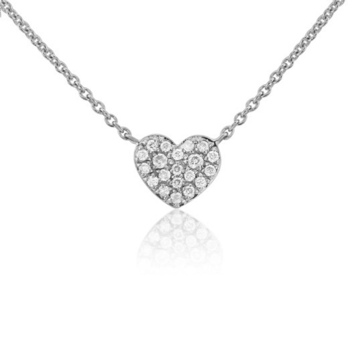 Picture of 9ct White Gold Diamond Heart Necklace