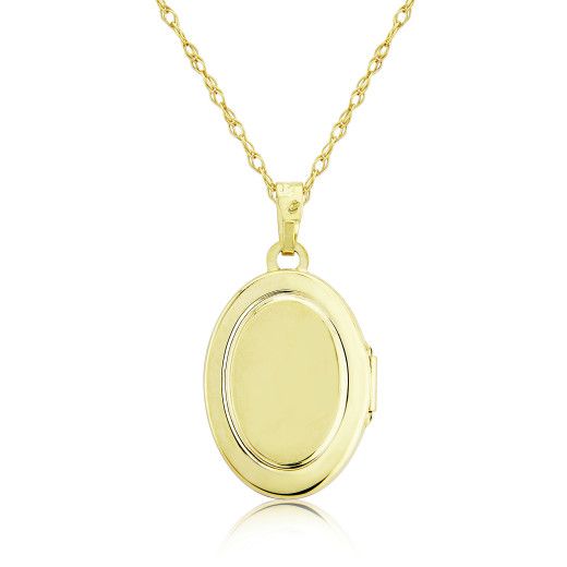 Picture of 9ct Yellow Gold Diamond Oval Locket Necklace