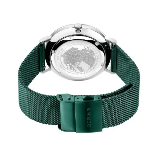 Picture of Solar Green Brushed Silver Watch 