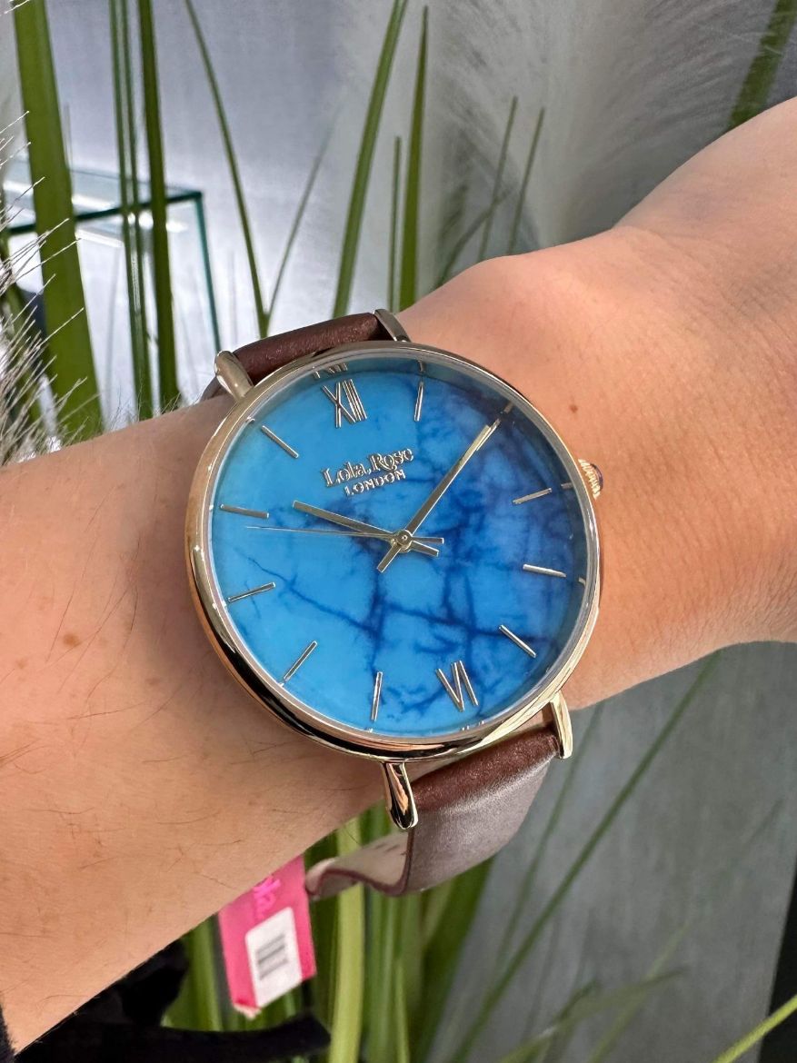 Picture of Lola Rose Gold Watch with Blue Marble Effect Dial